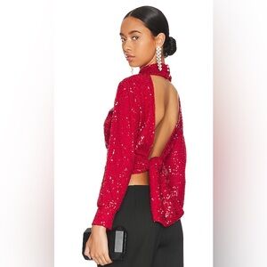 Revolve Valentina Shah Telma Top Sequin backless tie